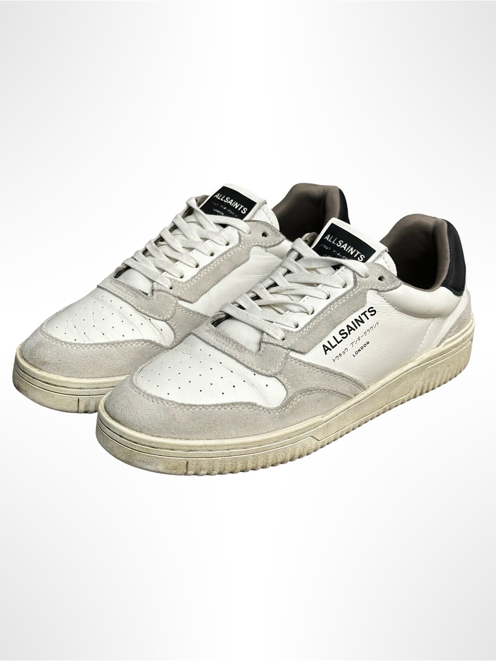 AllSaints Regan Leather & Suede Low-Top Sneakers Size 43 / US 10